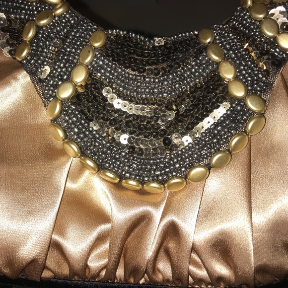 Black and Gold Cocktail Dress - Picture 2 of 8